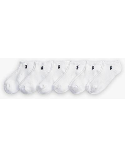 Ralph Lauren Polo Logo Trainers Socks - White