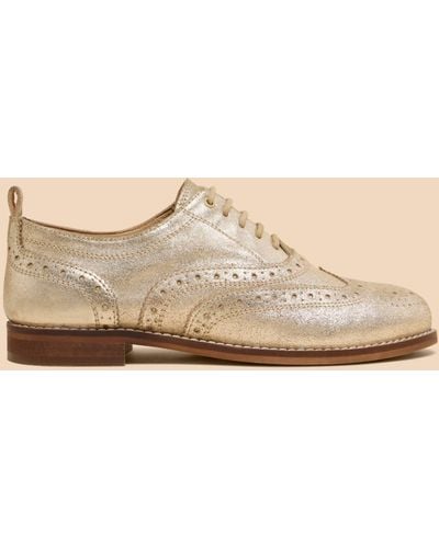 White Stuff Lace Up Leather Brogues - Natural