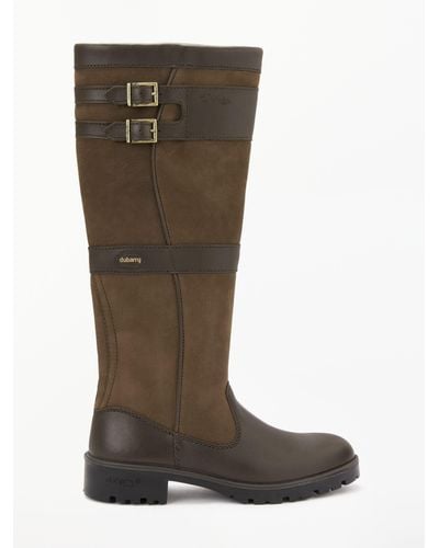 Dubarry Longford Leather Goretex Buckle Trim Knee High Boots - Brown