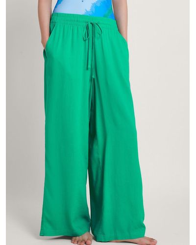 Monsoon Lana Wide Leg Trousers - Green