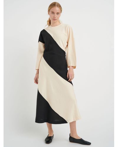 Inwear Sharla Diagonal Stripe Maxi Dress - White