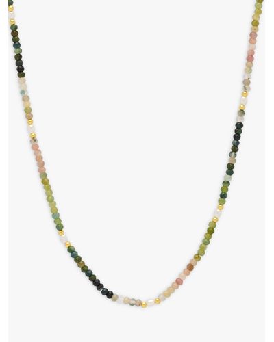 Estella Bartlett Tourmaline Gemstone & Pearl Beaded Necklace - Natural