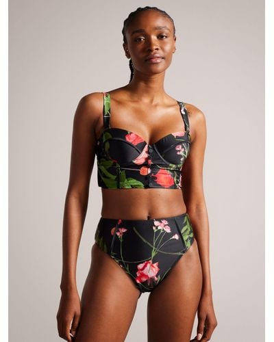 Ted Baker Lusiye Printed Longline Bikini Top - Multicolour