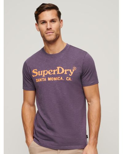 Superdry Venue Classic Logo T-shirt - Purple