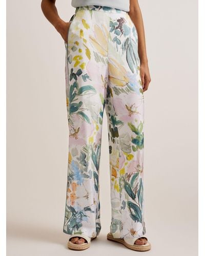 Ted Baker Sarca Floral Wide Leg Trousers - Multicolour