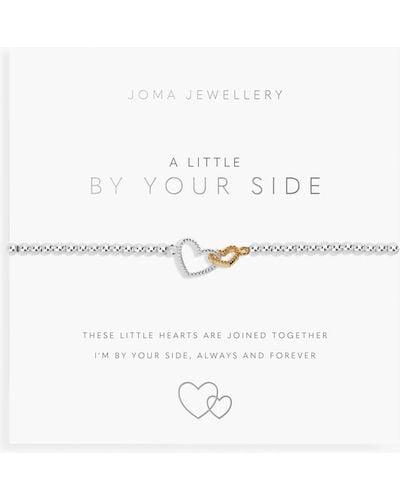 Joma Jewellery A Little By Your Side Two Toned Heart Beaded Stretch Bracelet - Natural