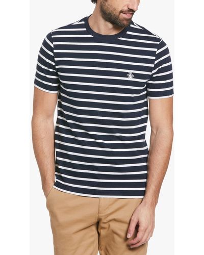 Original Penguin Breton Stripe Short Sleeve T-shirt - Blue