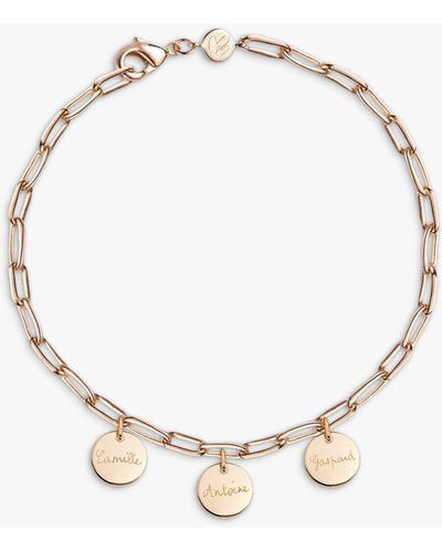 Merci Maman Personalised Dainty Love Links 3 Charm Bracelet - Metallic