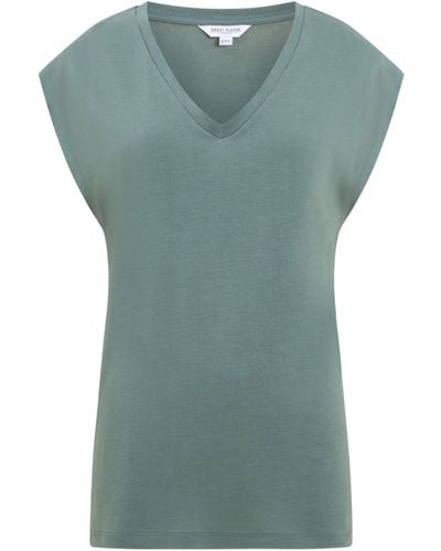 Great Plains Jersey V-neck Top - Green