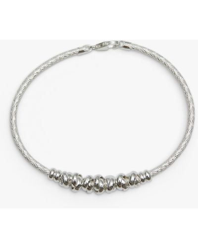 Simply Silver Love Knot Textured Bangle - Metallic