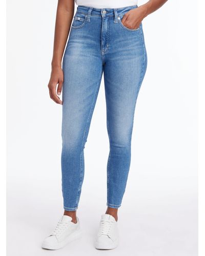 Calvin Klein High Rise Super Skinny Jeans - Blue