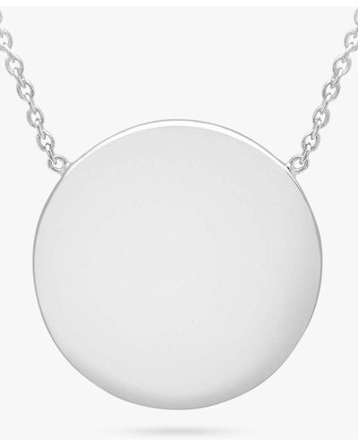 Ib&b Personalised Round Disc Pendant Necklace - Metallic