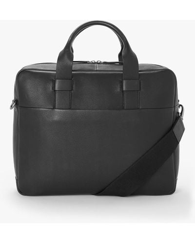 John Lewis Oslo Leather Briefcase - Black