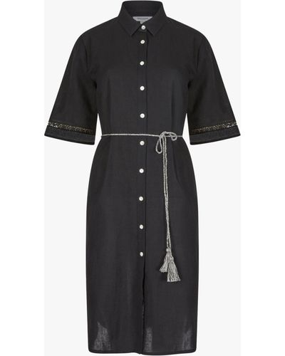 Great Plains Linen Blend Shirt Dress - Black