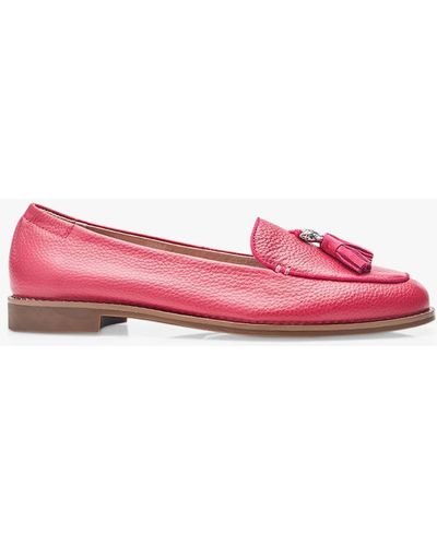 Moda In Pelle Emma Rose Leather Tassel Loafers - Pink