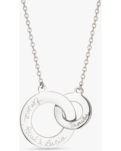 Merci Maman Personalised Intertwined Charm Necklace - Metallic