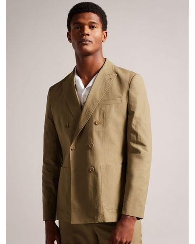 Ted Baker Cleeve Linen Blend Slim Fit Jacket - Natural