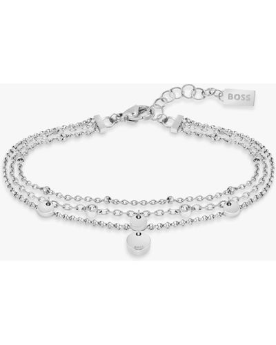 BOSS Boss Iris Crystal Layered Chain Bracelet - White