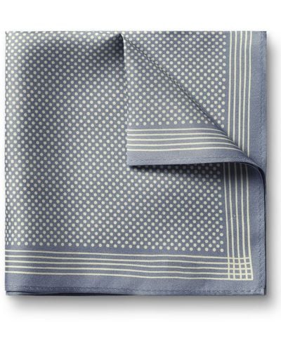 Charles Tyrwhitt Spot Print Silk Pocket Square - Grey