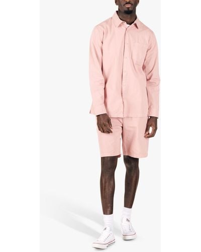 M.C. OVERALLS Lightweight Relaxed Snap Button Shirt - Pink
