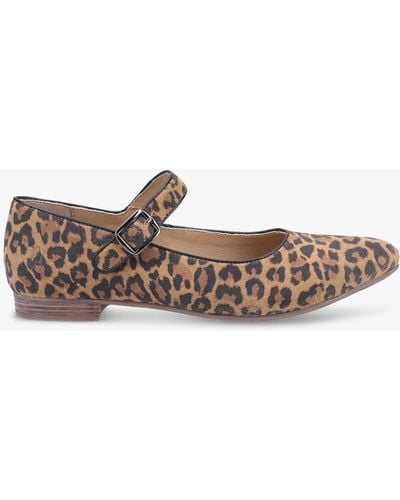 Hush Puppies Melissa Suede Leopard Print Mary Jane Shoes - White