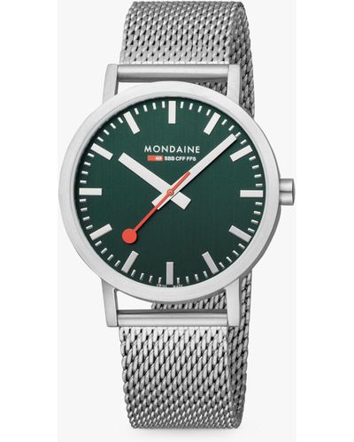 Mondaine Sbb Classic 40mm Mesh Strap Watch - White