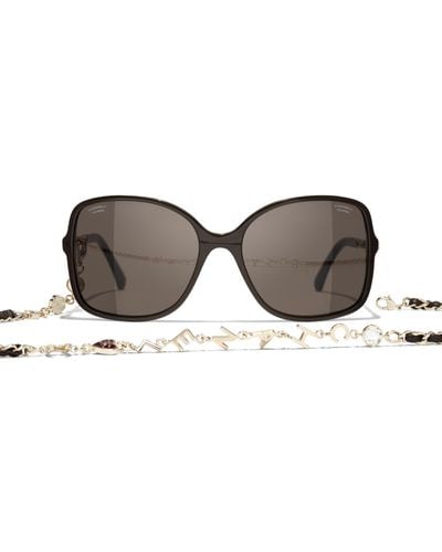 Chanel Square Sunglasses Ch5210q Brown - Grey
