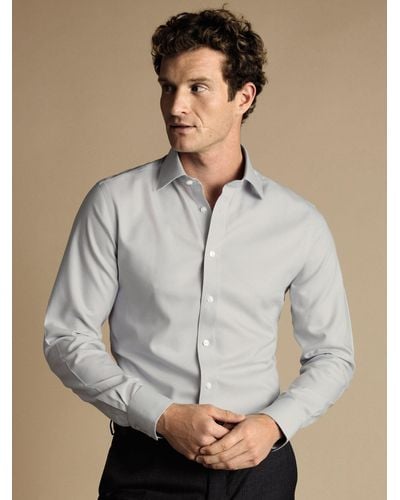 Charles Tyrwhitt Non-iron Royal Oxford Shirt - Grey