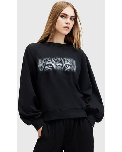 AllSaints Stare Organic Cotton Sweatshirt - Black