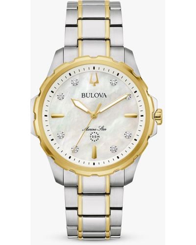 Bulova 98p227 Marine Star Diamond Bracelet Strap Watch - Metallic