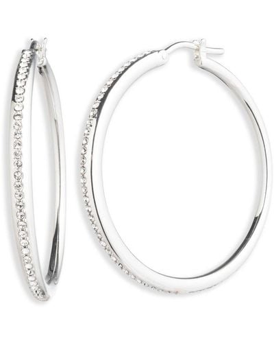 Ralph Lauren Lauren Crystal Hoop Earrings - White