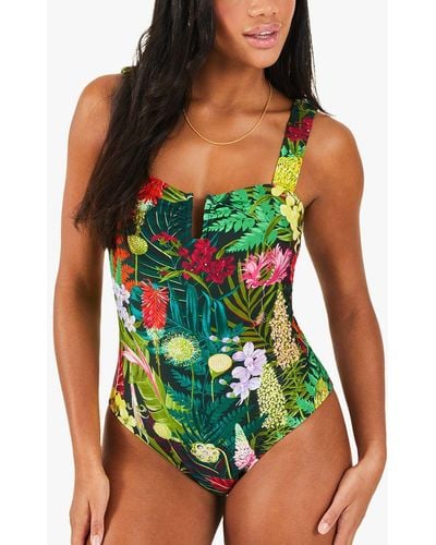 Accessorize Jungle Print Swimsuit - Green