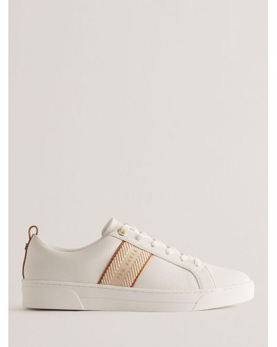 Ted Baker Baily Webbing Logo Trainers - Natural