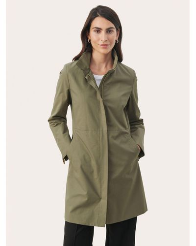 Part Two Carvin Fit & Flare Coat - Green