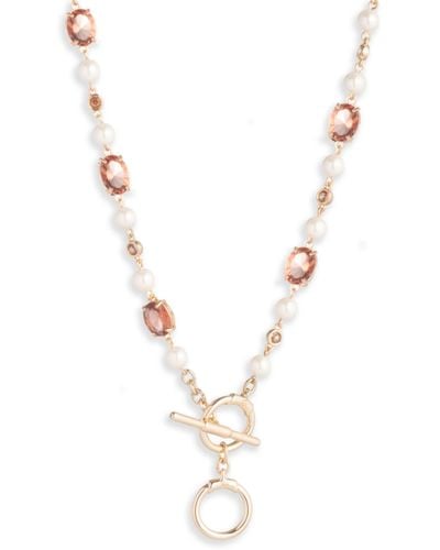 Ralph Lauren Lauren Faux Pearl Beaded Collar Necklace - Metallic