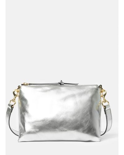 Jigsaw Ava Smooth Leather Crossbody Bag - Grey