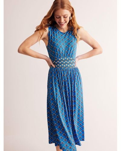 Boden Thea Ecovero Sleeveless Midi Dress - Blue