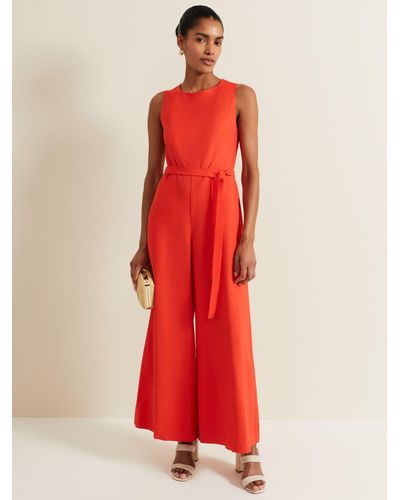 Phase Eight Marta Ecovero Wide Leg Jumpsuit - Red