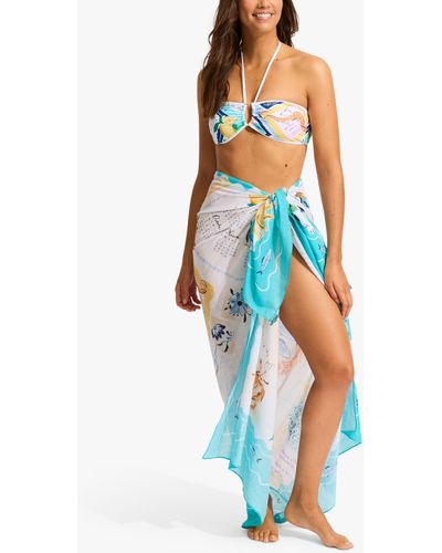 Seafolly Wish Cotton Sarong - Blue