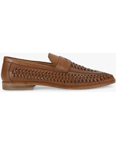 Kurt Geiger Pablo Woven Leather Loafers - Brown