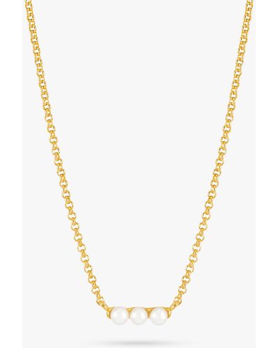 Dower & Hall Triple Freshwater Pearl Necklace - White