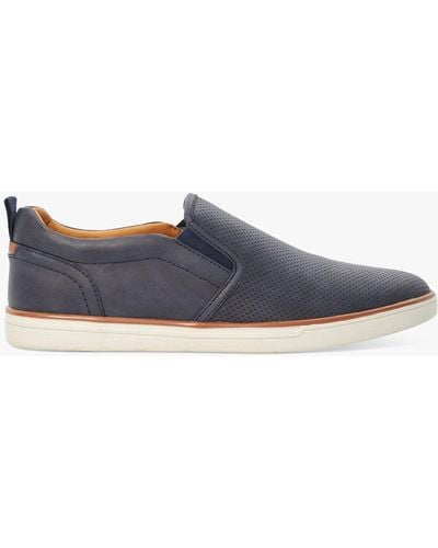 Dune Totals Perforated Slip On Trainers - Blue