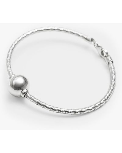 Simply Silver Polished Orb Cuff Bracelet - Natural