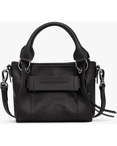 Longchamp 3d Mini Leather Crossbody Bag - Black