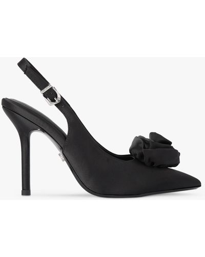 Carvela Kurt Geiger Corsage Satin Slingback Court Shoes - Black