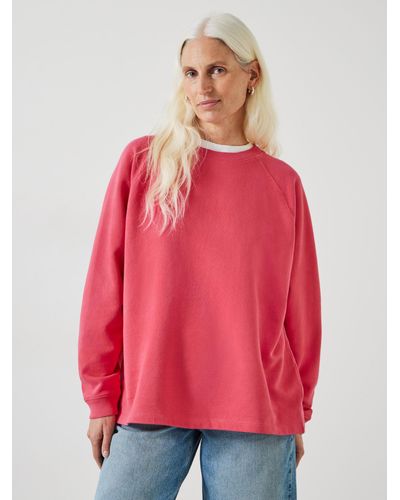 Hush Verne Raglan Sleeve Relaxed Fit Sweatshirt - Pink