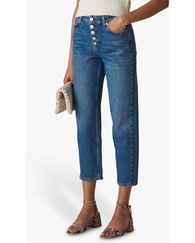 Whistles Hollie Button Front Jean - Blue