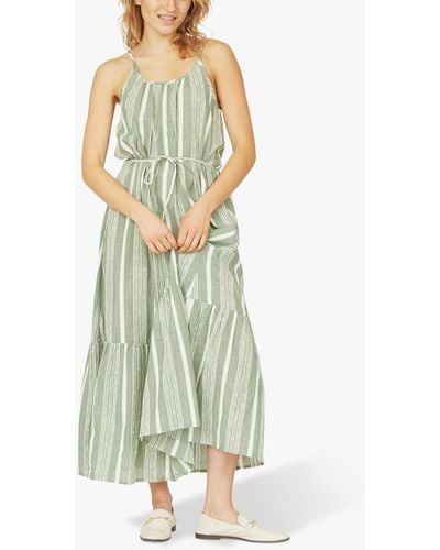 Sisters Point Inga Striped Summer Maxi Dress - Green