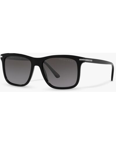 Prada Pr 18ws Rectangular Polarised Sunglasses - Black
