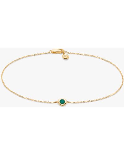 Monica Vinader 14ct Gold Siren Emerald Mini Chain Bracelet - Natural